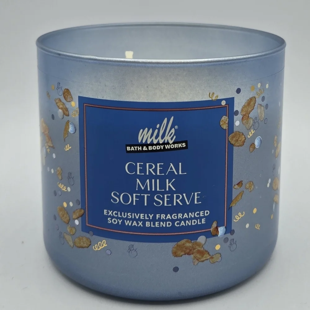 Bath and Body Works Milk Bar Cereal Milk Soft Serve 3 wick Candle - Picture 2 of 5